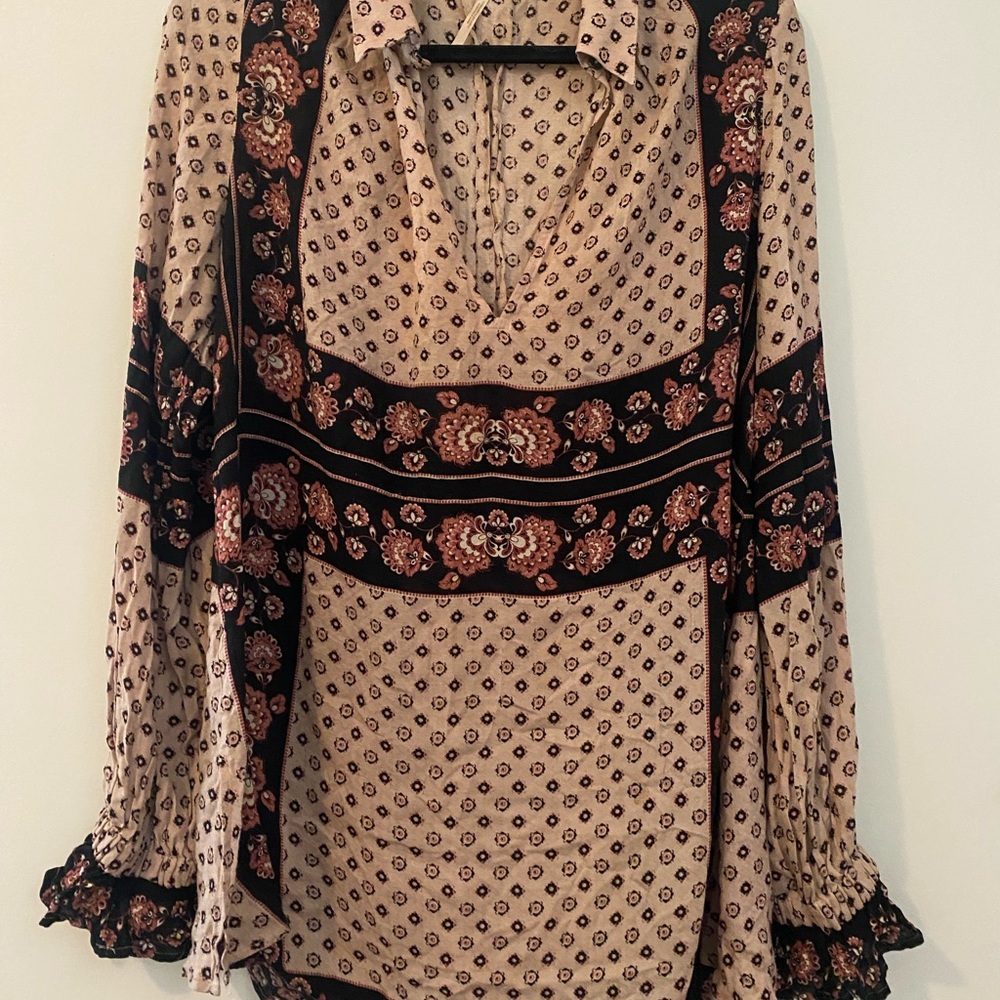 Free People Floral Patterned Women's Top